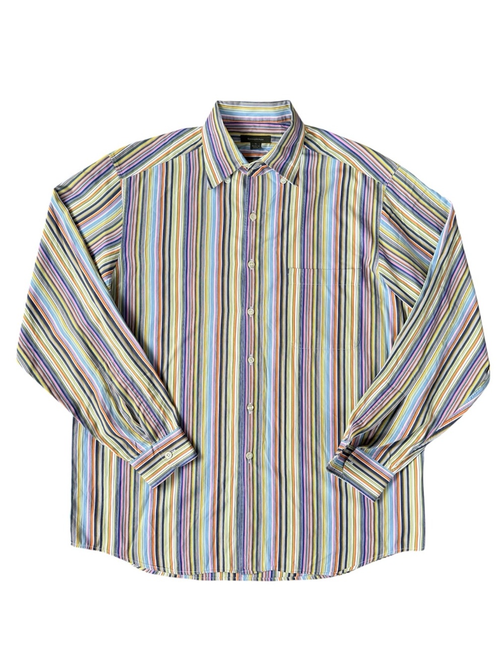 Ermenegildo Zegna Button Down LS Shirt Men’s Size XL Multicolor Striped Italy